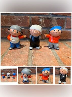 3pc Lot 60s Goebel Hummel ZDF Mainzelmännchen Edi, Det and Berti German Cartoon